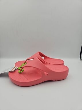 Coral Pink Platform Flip Flop Sandals